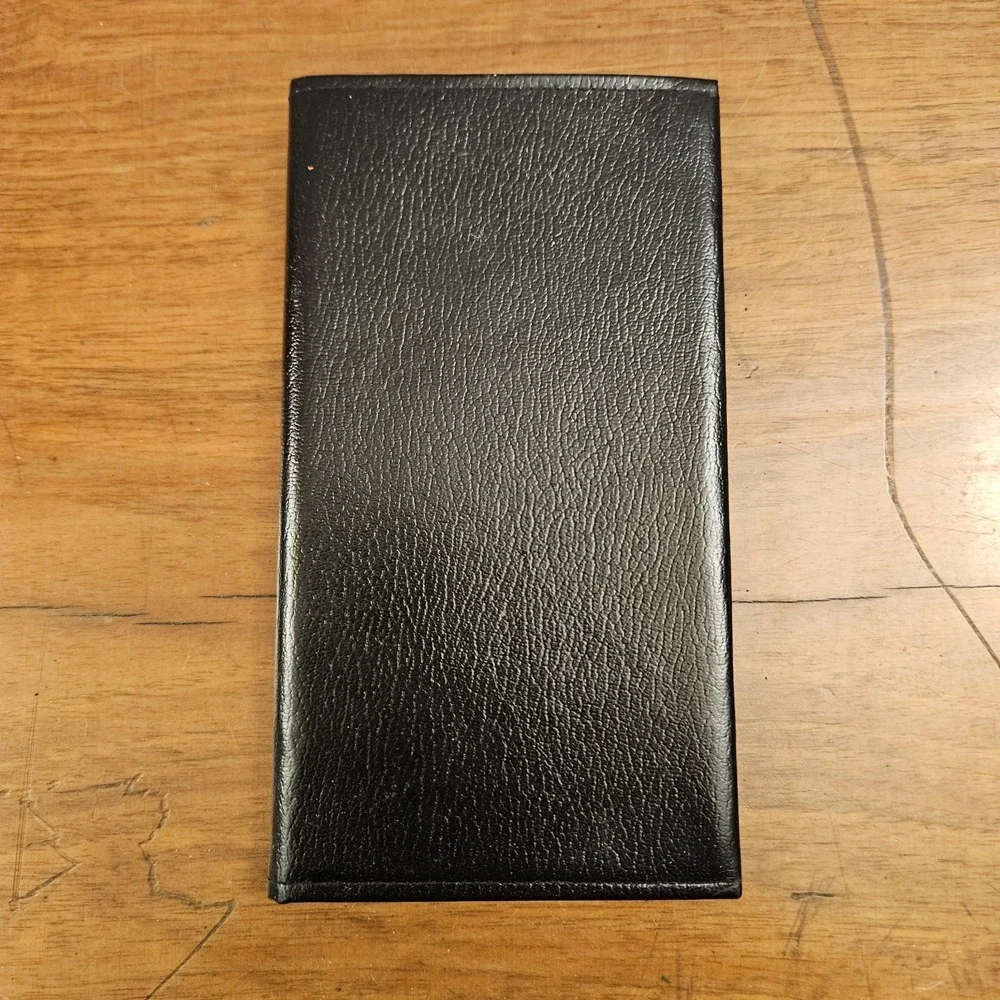 Vintage Robinson Reminder Black Leather Top Grain Cowhide‎ Memo Pad Notebook New